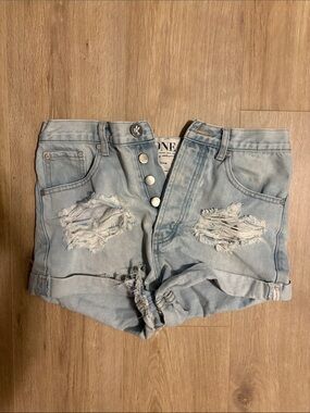 Final price $10 One Teaspoon Light Blue Distressed Denim Shorts outlaws
